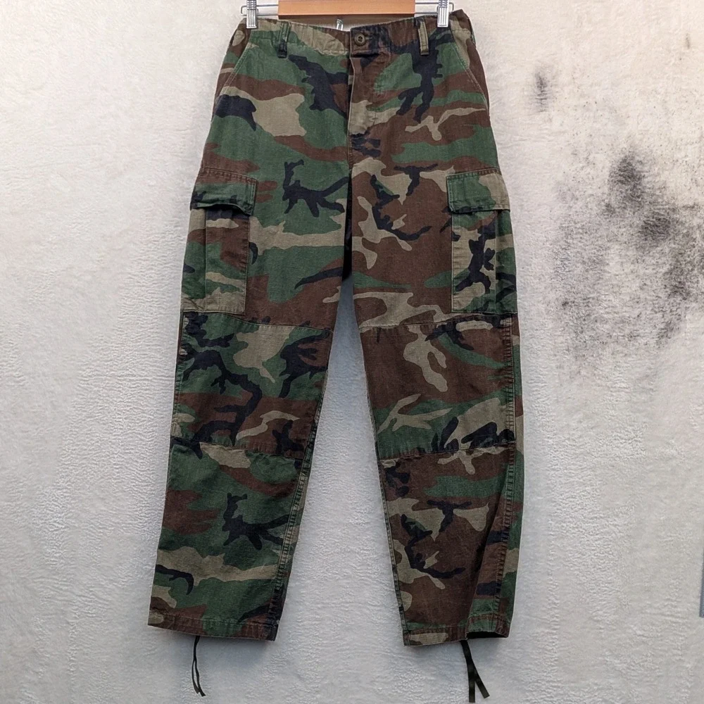 VTG Tru-Spec Cargo Pants Men's M 33x28 Green Woodland Camo Military Utility 90s